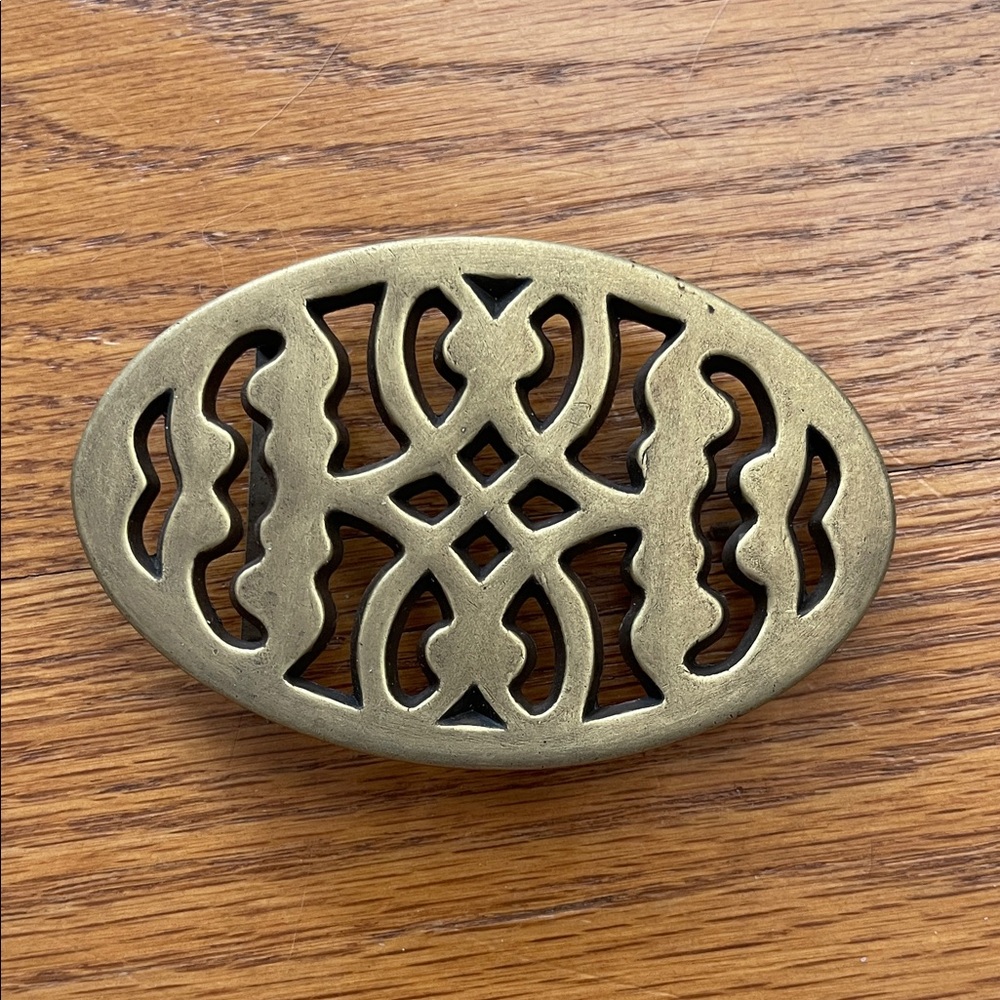 Antique Brass colored celtic design Oval belt buckle